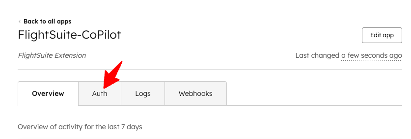Step 9: Click Auth tab to get token